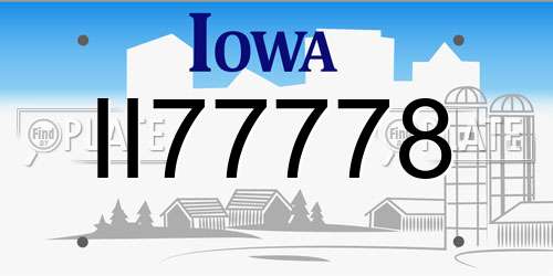 II77778 Iowa License Plate