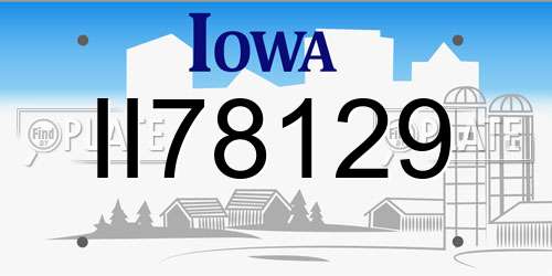 II78129 Iowa License Plate