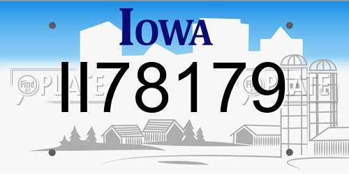 II78179 Iowa License Plate