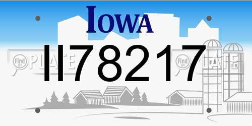 II78217 Iowa License Plate
