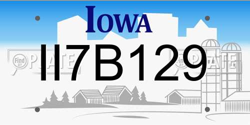 II7B129 Iowa License Plate
