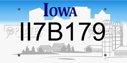 II7B179 Iowa License Plate