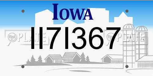 II7I367 Iowa License Plate