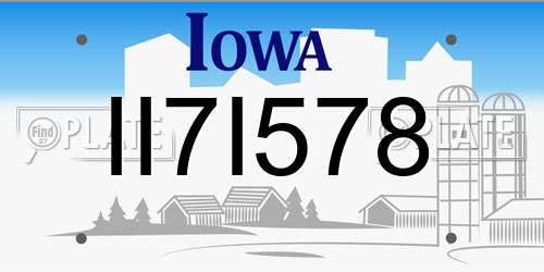 II7I578 Iowa License Plate