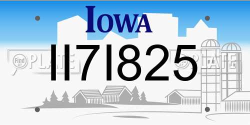 II7I825 Iowa License Plate
