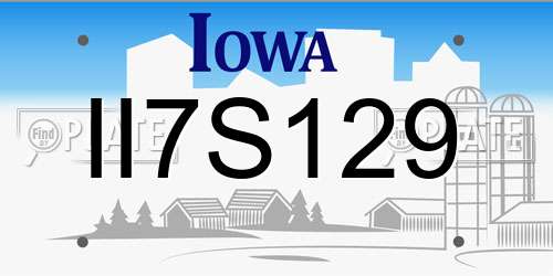 II7S129 Iowa License Plate