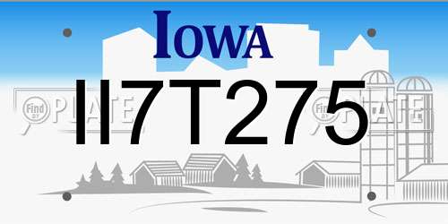 II7T275 Iowa License Plate