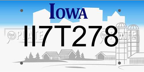 II7T278 Iowa License Plate