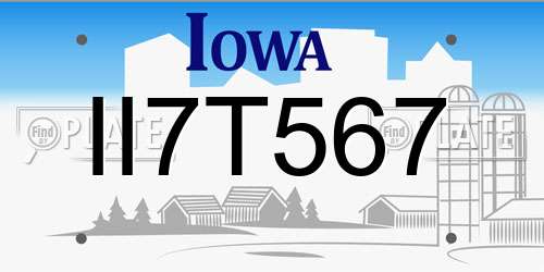 II7T567 Iowa License Plate