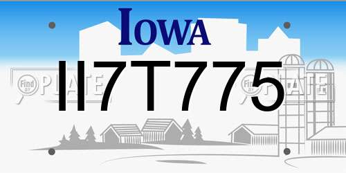 II7T775 Iowa License Plate