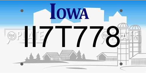 II7T778 Iowa License Plate