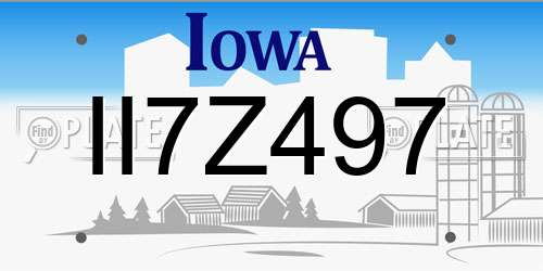 II7Z497 Iowa License Plate