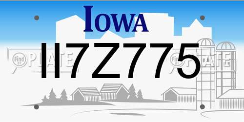 II7Z775 Iowa License Plate