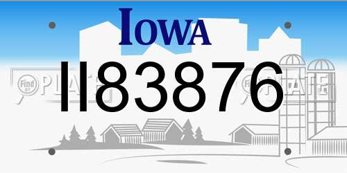 II83876 Iowa License Plate