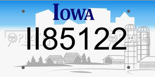II85122 Iowa License Plate