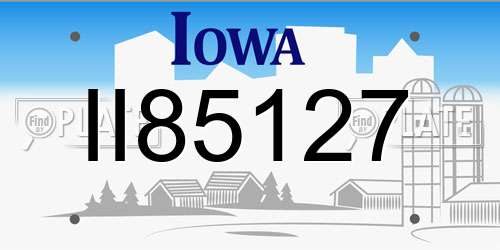 II85127 Iowa License Plate