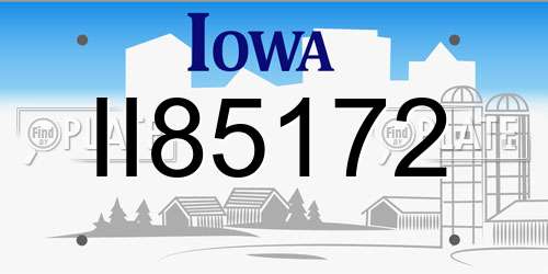 II85172 Iowa License Plate
