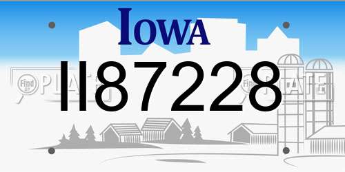 II87228 Iowa License Plate