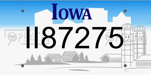II87275 Iowa License Plate