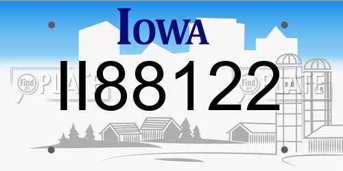 II88122 Iowa License Plate