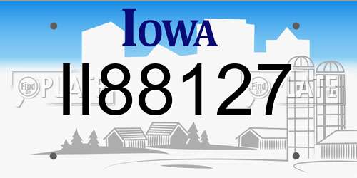 II88127 Iowa License Plate