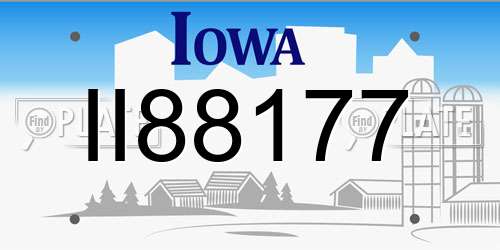 II88177 Iowa License Plate