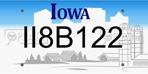 II8B122 Iowa License Plate