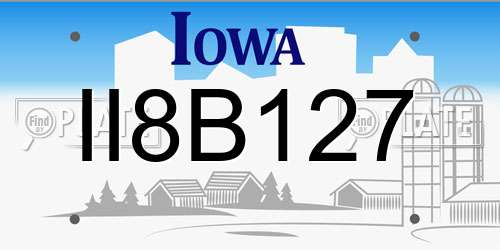 II8B127 Iowa License Plate