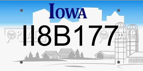 II8B177 Iowa License Plate