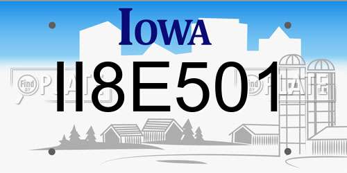 II8E501 Iowa License Plate