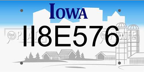 II8E576 Iowa License Plate