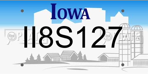 II8S127 Iowa License Plate