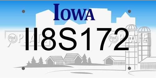 II8S172 Iowa License Plate