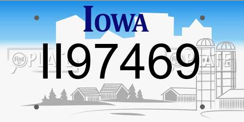 II97469 Iowa License Plate