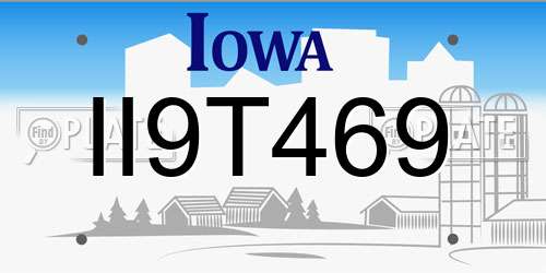 II9T469 Iowa License Plate