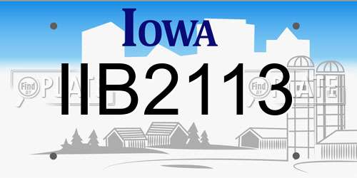 IIB2113 Iowa License Plate