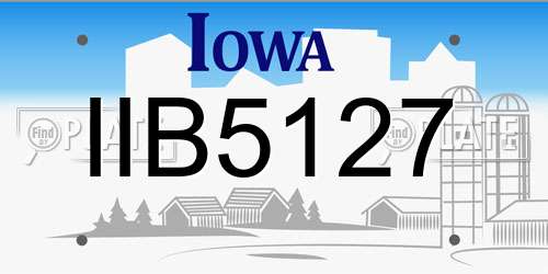 IIB5127 Iowa License Plate