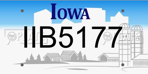 IIB5177 Iowa License Plate