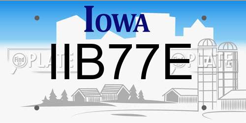 IIB77E Iowa License Plate