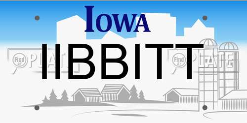 IIBBITT Iowa License Plate