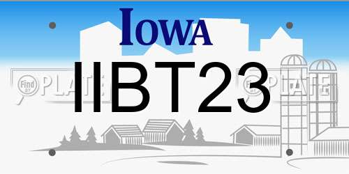 IIBT23 Iowa License Plate
