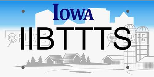 IIBTTTS Iowa License Plate