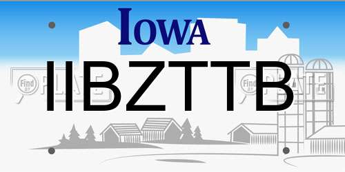 IIBZTTB Iowa License Plate