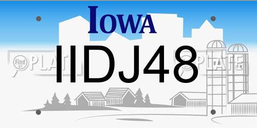 IIDJ48 Iowa License Plate