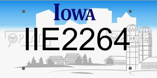 IIE2264 Iowa License Plate