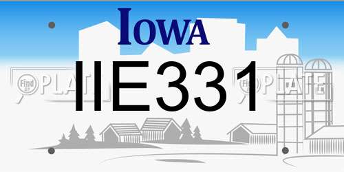 IIE331 Iowa License Plate