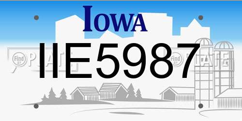 IIE5987 Iowa License Plate