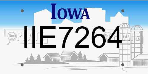IIE7264 Iowa License Plate