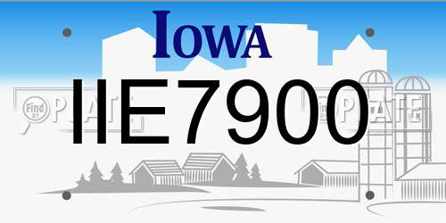 IIE7900 Iowa License Plate