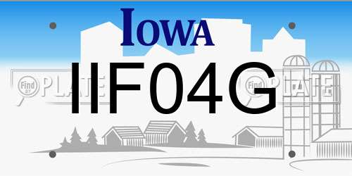 IIF04G Iowa License Plate